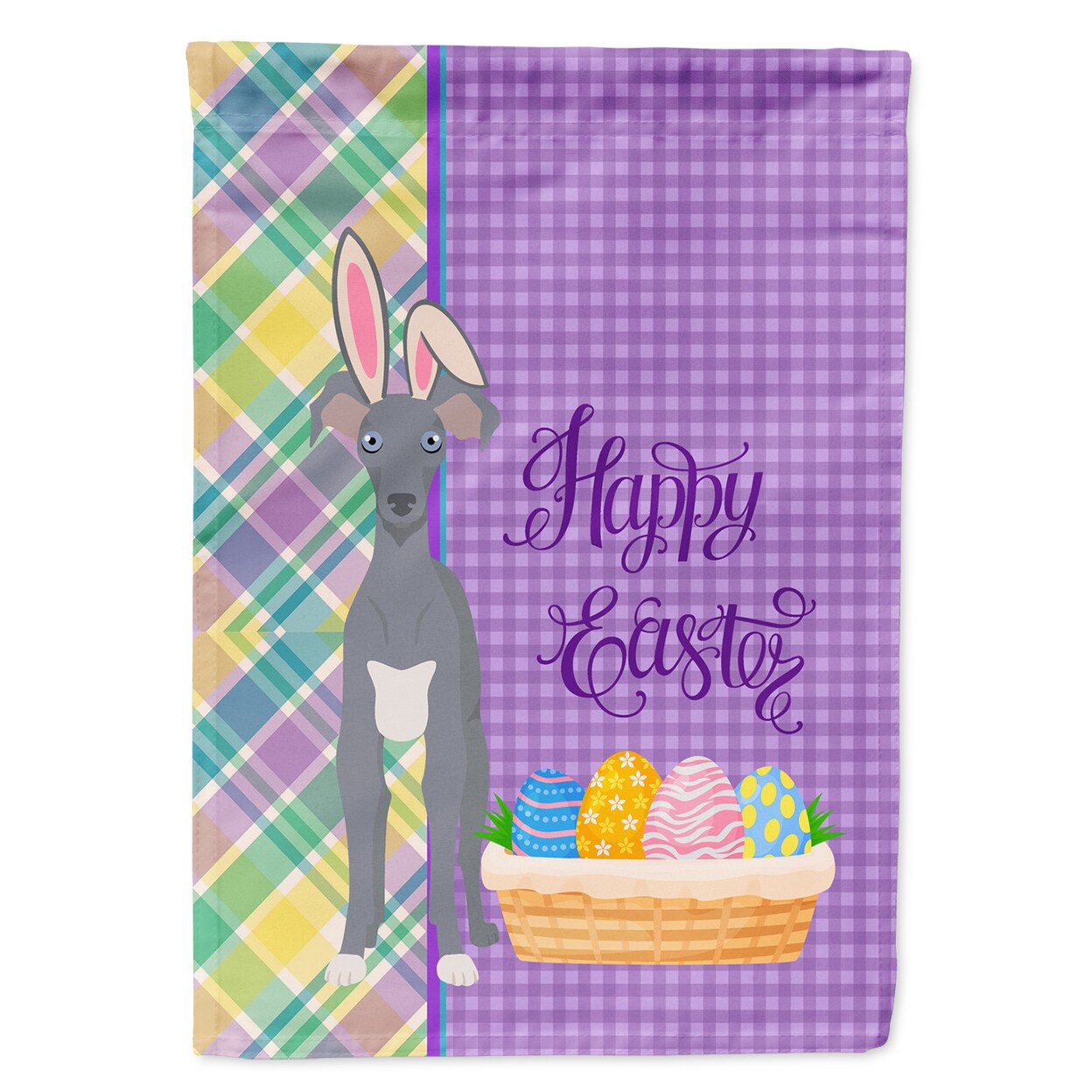 Caroline&#x27;s Treasures Gray Italian Greyhound Easter Flag Garden Size
