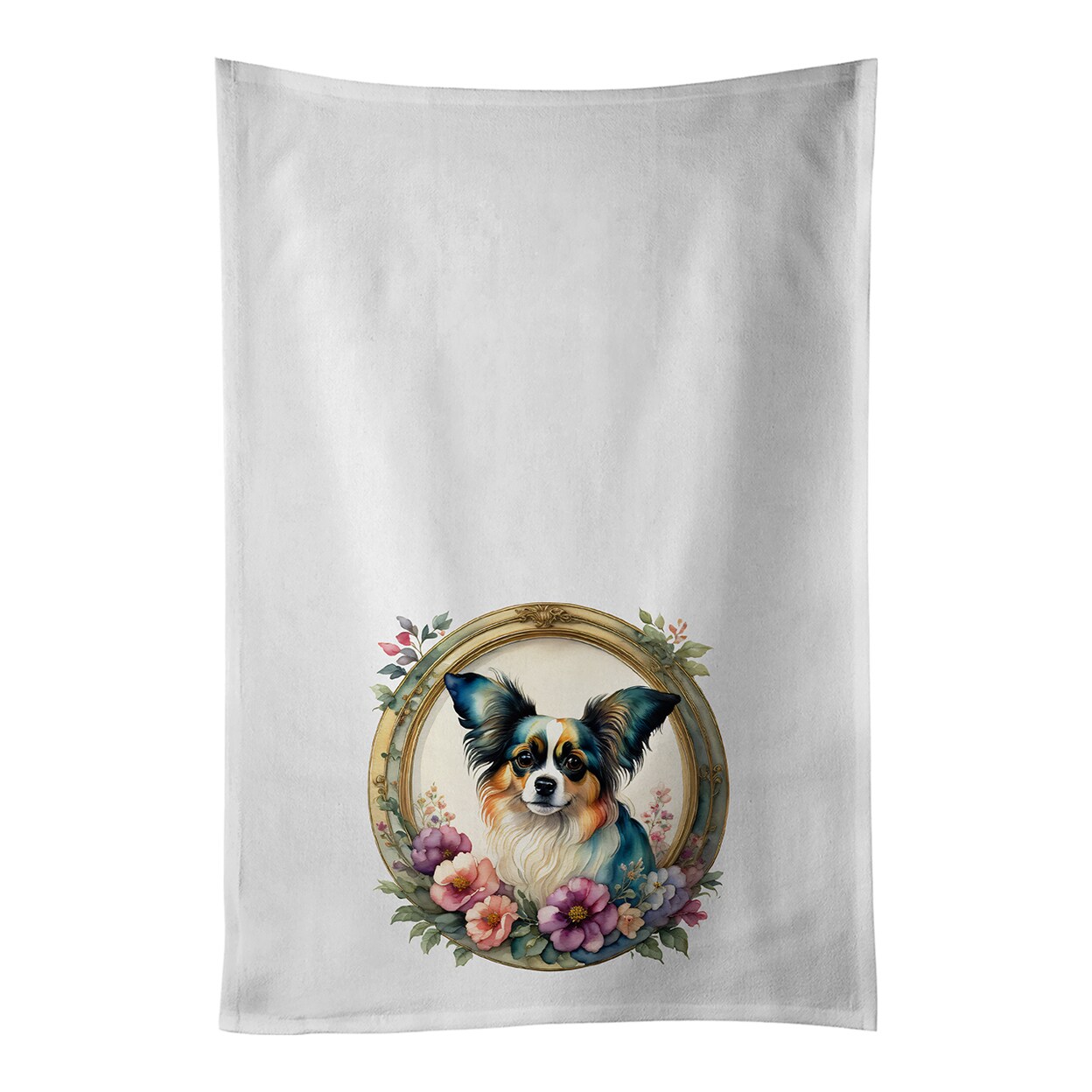 Caroline&#x27;s Treasures Papillon and Flowers Kitchen Towel Set of 2