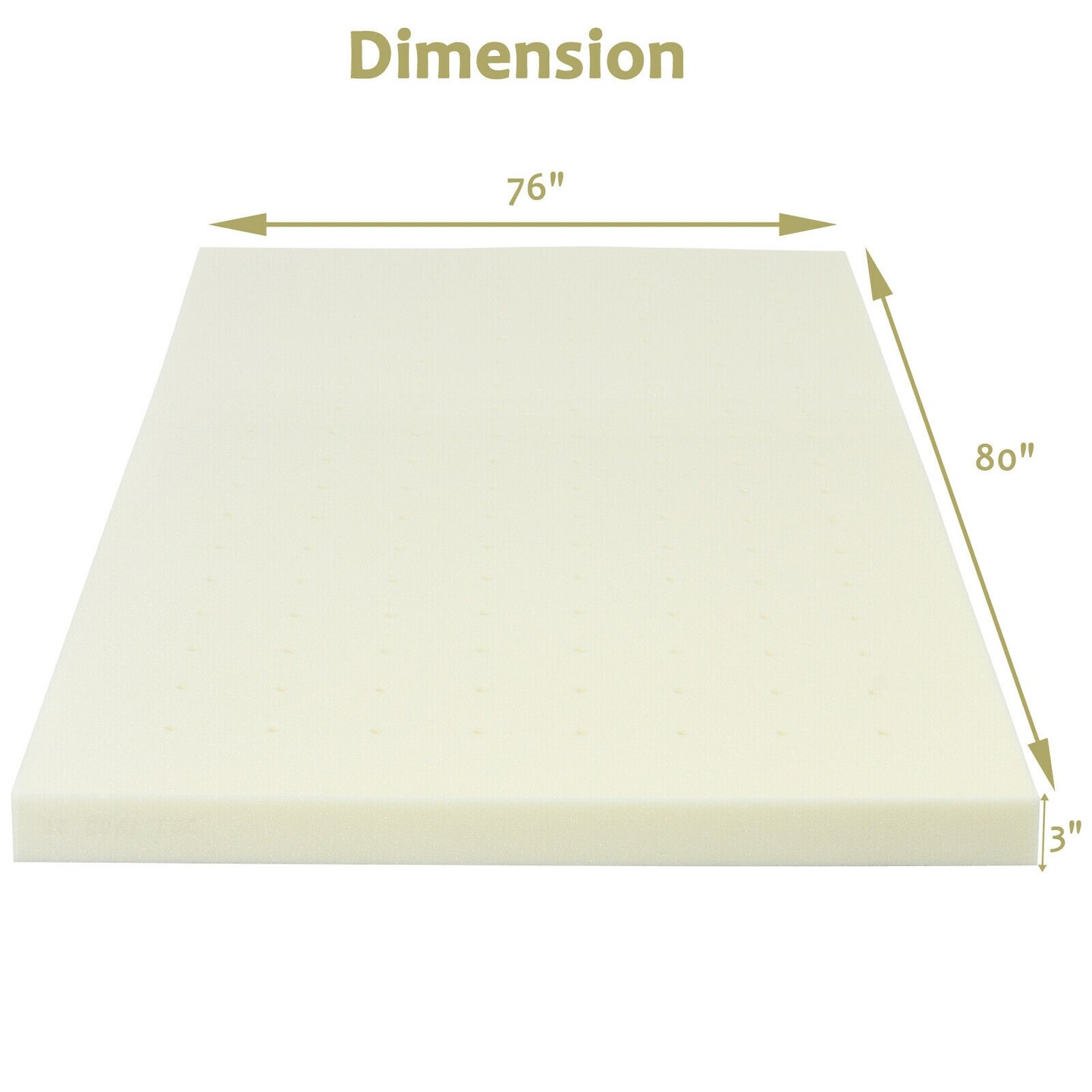 3-Inch Bed Mattress Topper Air Cotton for All Night Comfy Soft Mattress Pad