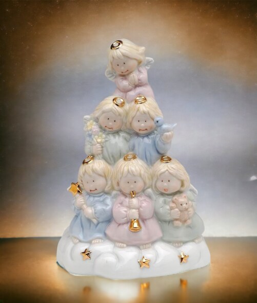 Ceramic Angel Tree Music Box, Home D&#xE9;cor, Religious D&#xE9;cor, Religious Gift, Church D&#xE9;cor, Baptism Gift, Nursery Room Decor