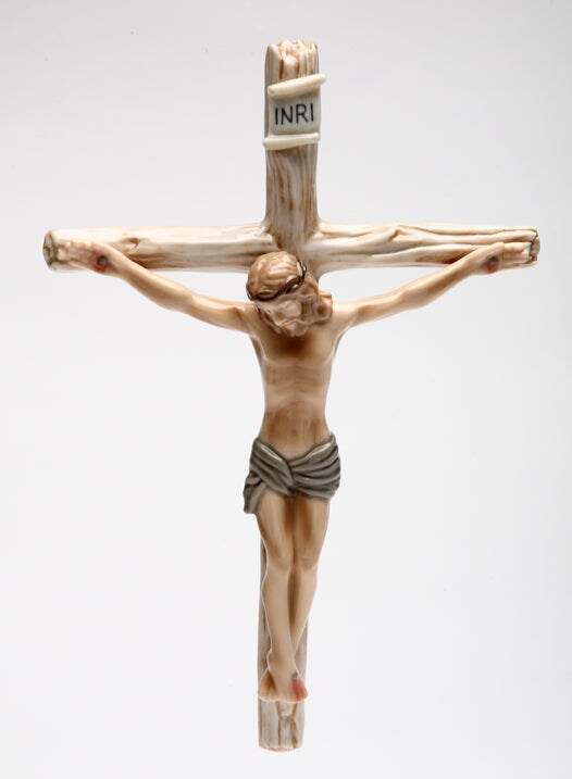 Ceramic Jesus On Cross Wall Decor, Home D&#xE9;cor, Religious D&#xE9;cor, Religious Gift, Church D&#xE9;cor, Baptism Gift