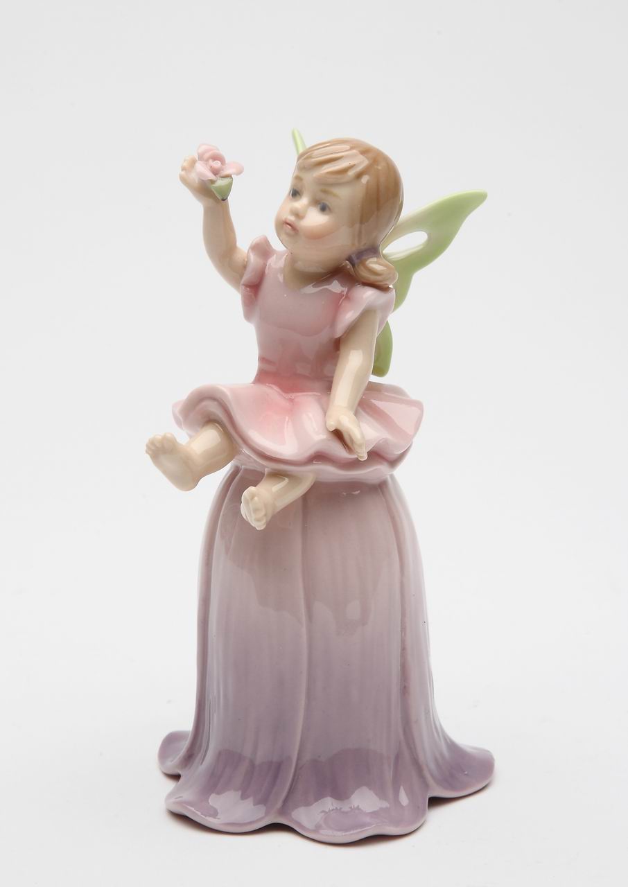 Ceramic Fairy on Flower Bell, Home D&#xE9;cor, Gift for Her, Gift for Mom, Gift for Daughter, Nature Lover Gift, Vintage Decor