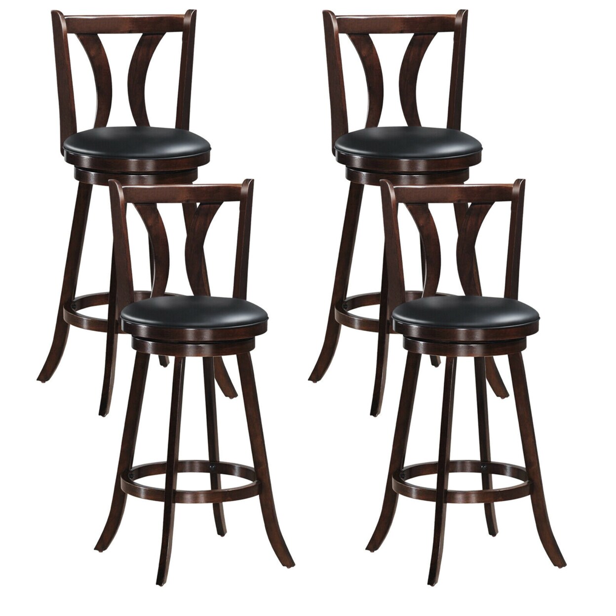 Gymax Set of 4 Swivel Bar stools 29.5