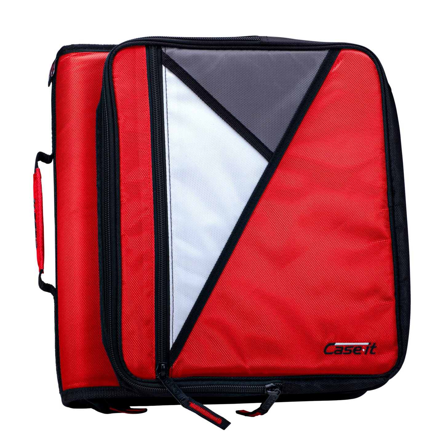 Case&#xB7;it Universal Laptop Zipper Binder, O-Ring, 2 Inches, Fire Engine Red