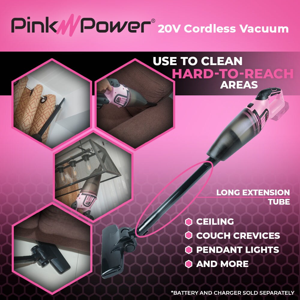 Pink Power 20V Lithium Ion Cordless Vacuum (Tool Only)