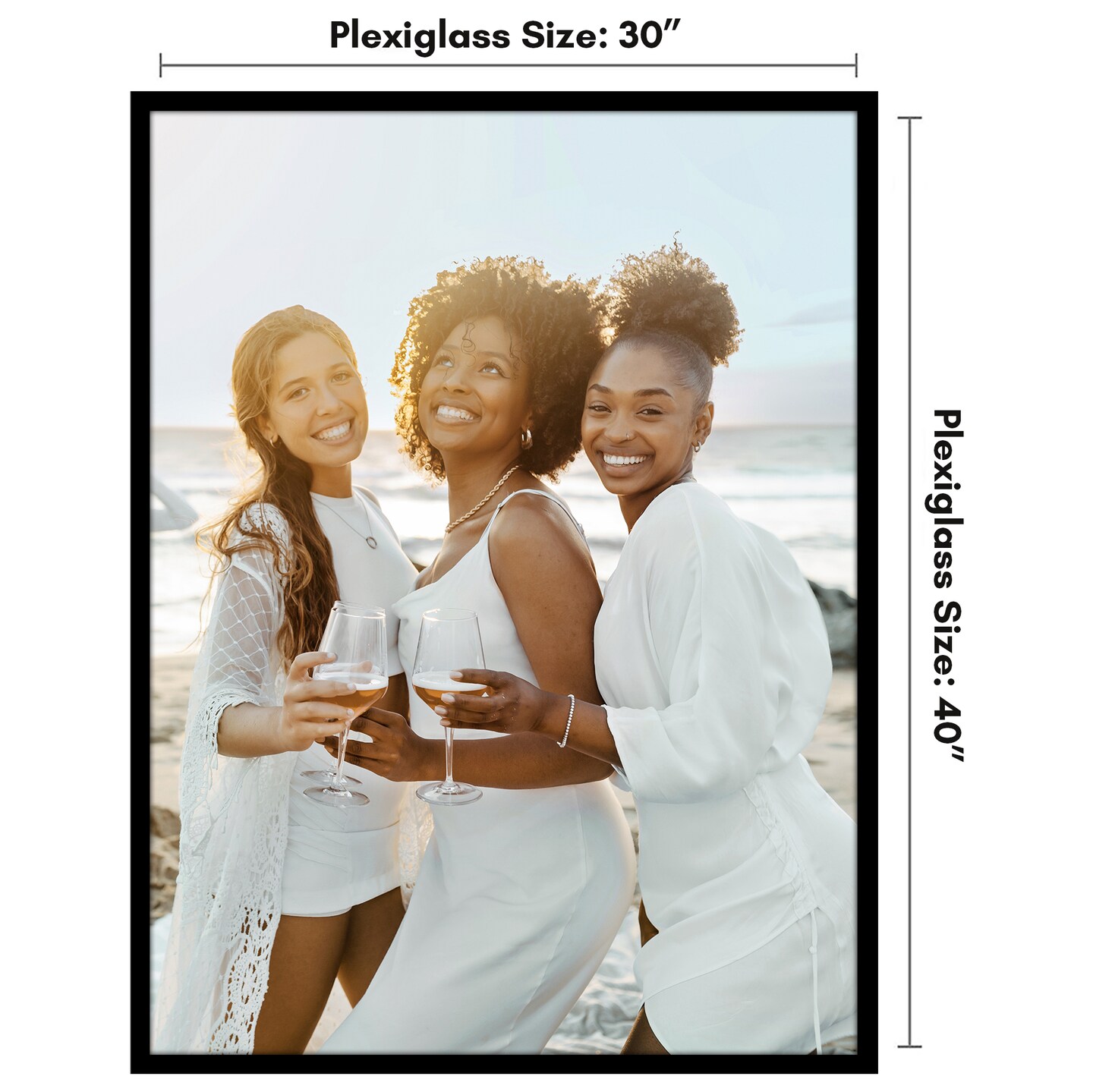 Americanflat Poster Frame - Perfect Frame for Photos and Artwork - Large Picture Frame - Polished Plexiglass - Hanging Hardware with Horizontal and Vertical Display