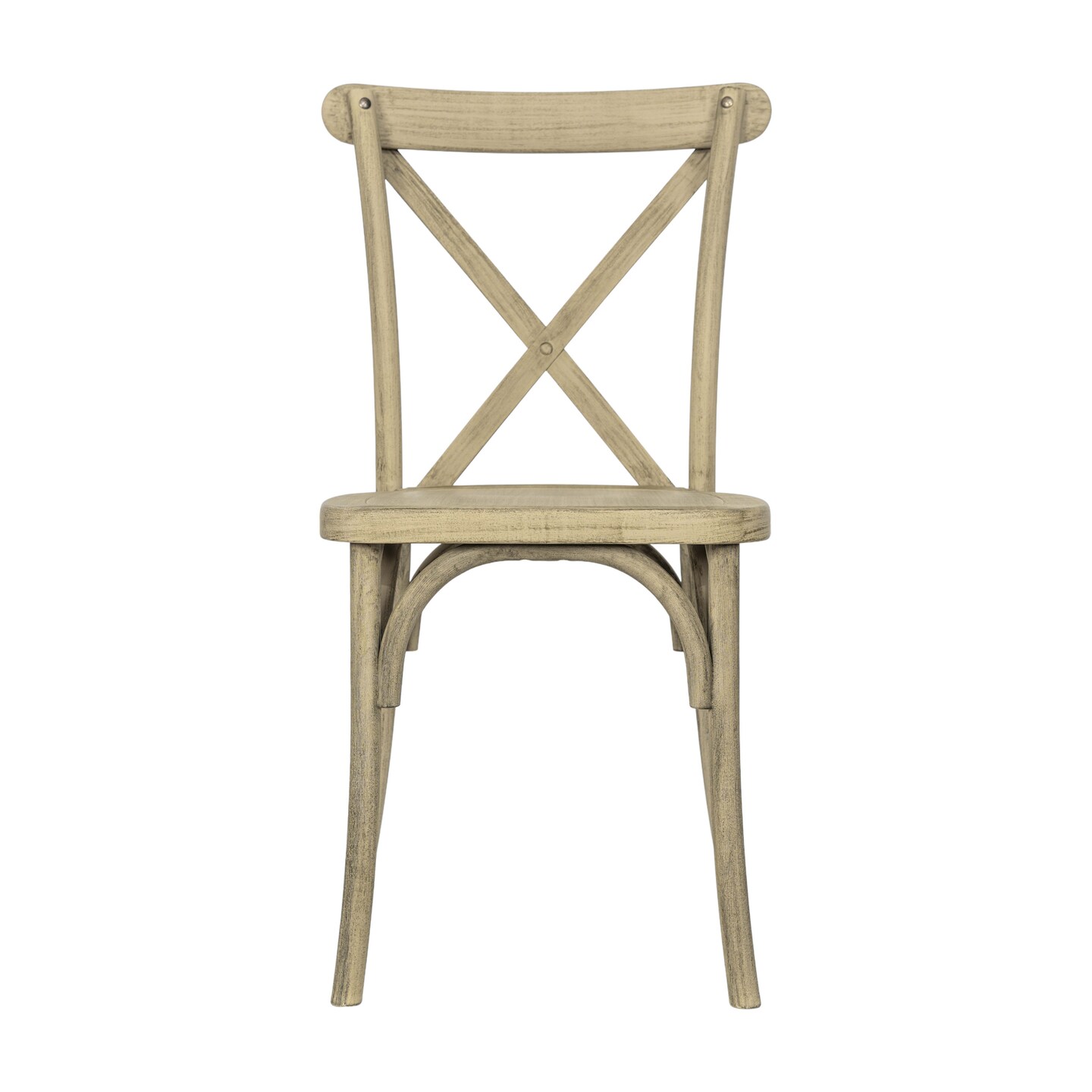 Emma and Oliver Hensler Set of 2 Weather-Resistant Wood Look Resin Cross Back Chairs for Indoor/Outdoor Use