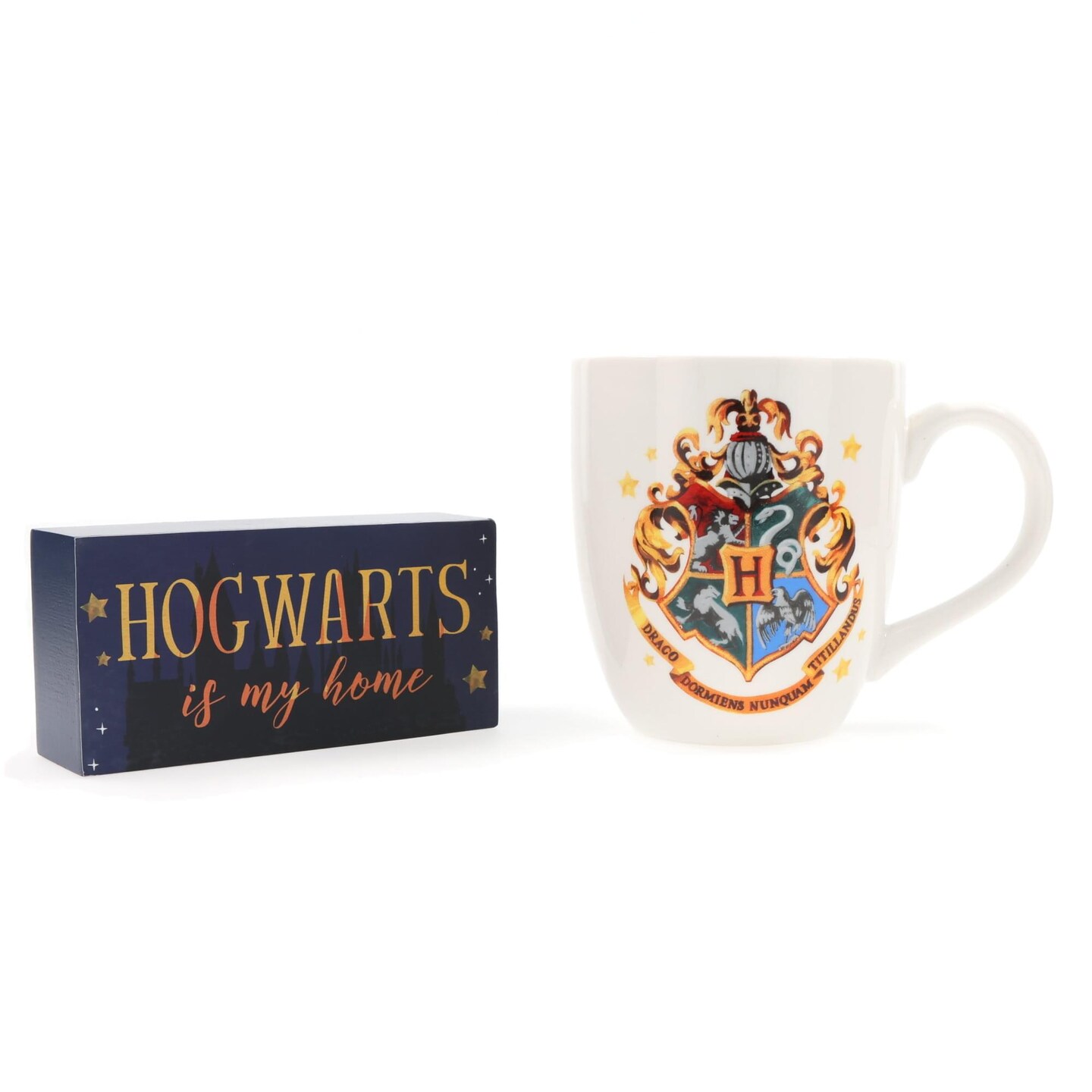 Harry Potter Hogwarts 18oz Ceramic Mug &#x26; 5 x 2.5 Inch Wall Sign Gift Set