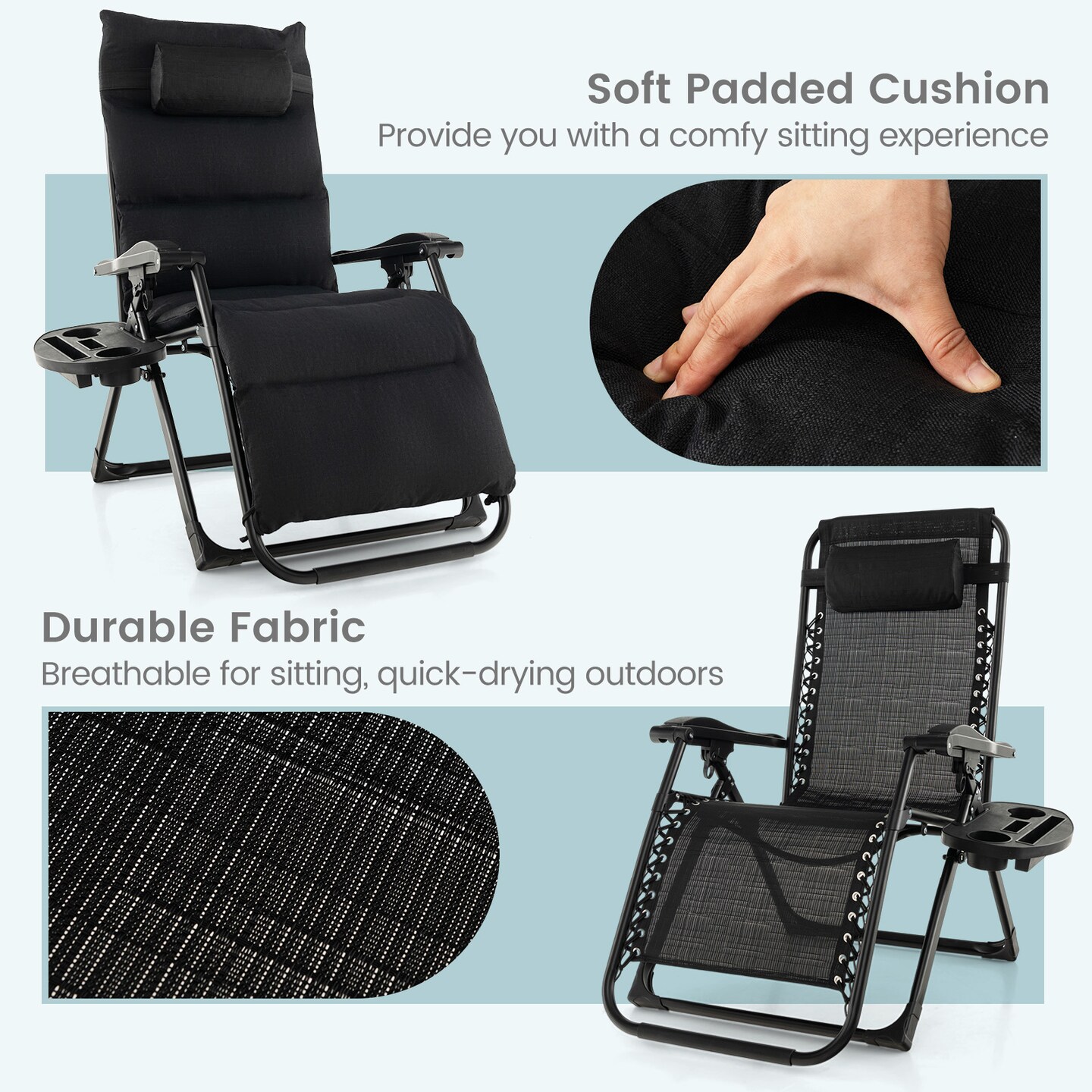 Adjustable Metal Zero Gravity Lounge Chair with Removable Cushion and Cup Holder Tray Michaels