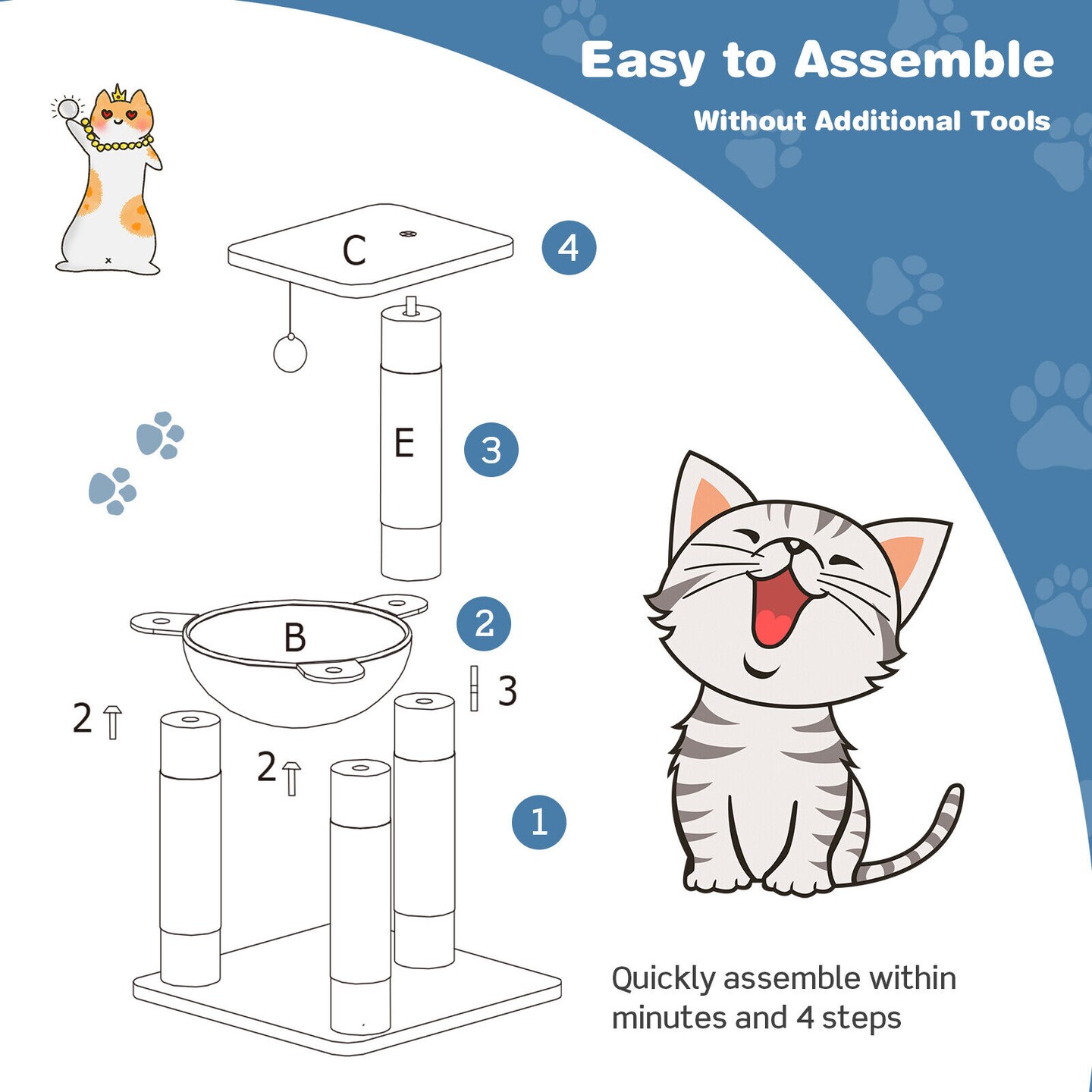 Multi-level Cat Tree with Scratching Posts and Cat Hammock