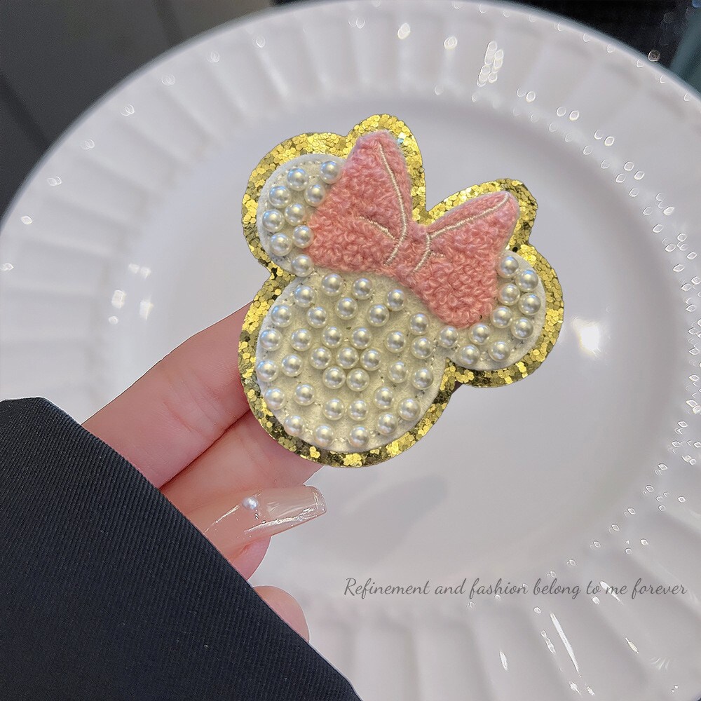 Minie Girl Rhinestone Iron On Patches