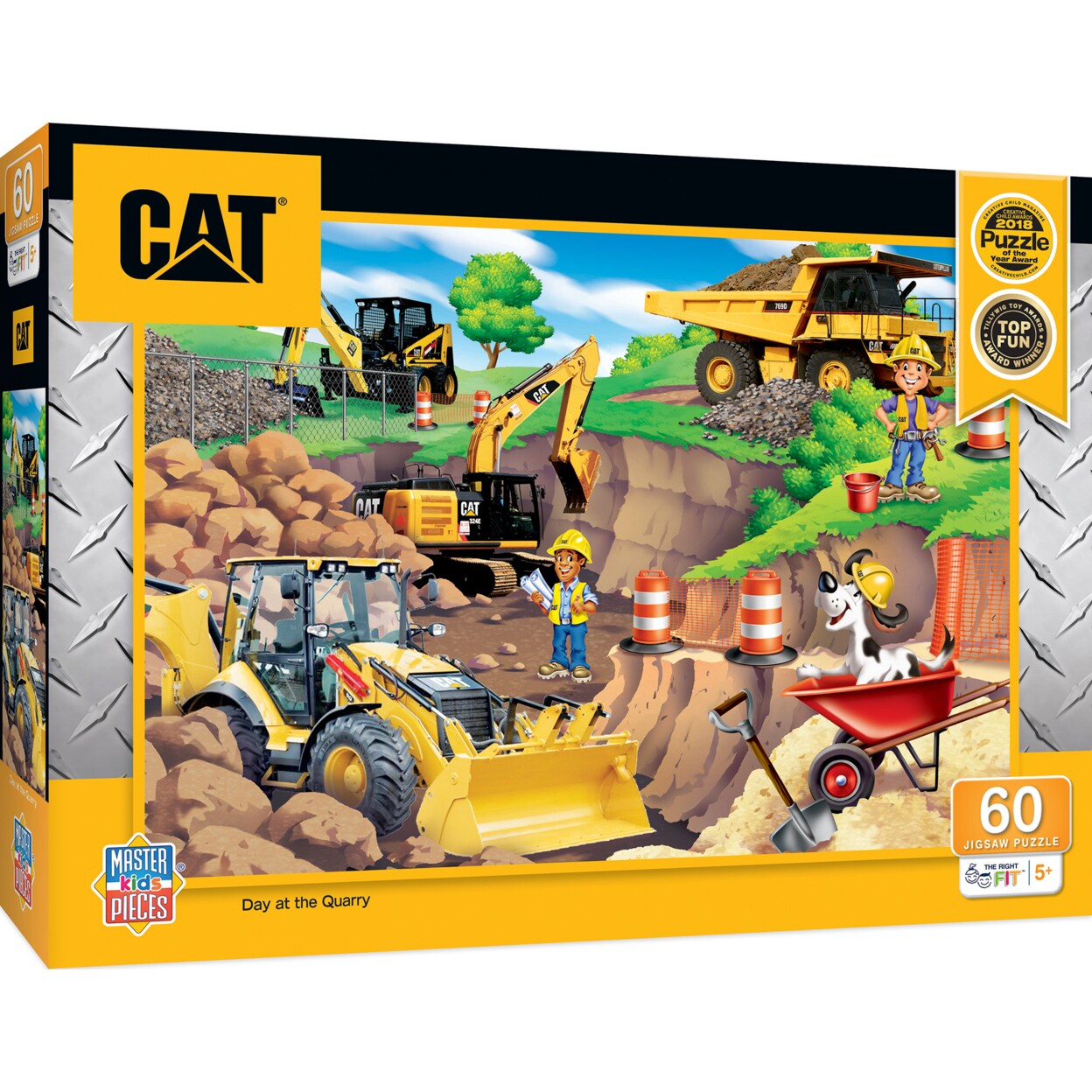 Masterpieces   60 Piece Kids Jigsaw Puzzle - CAT Day at the Quarry - 14&#x22;x19&#x22;