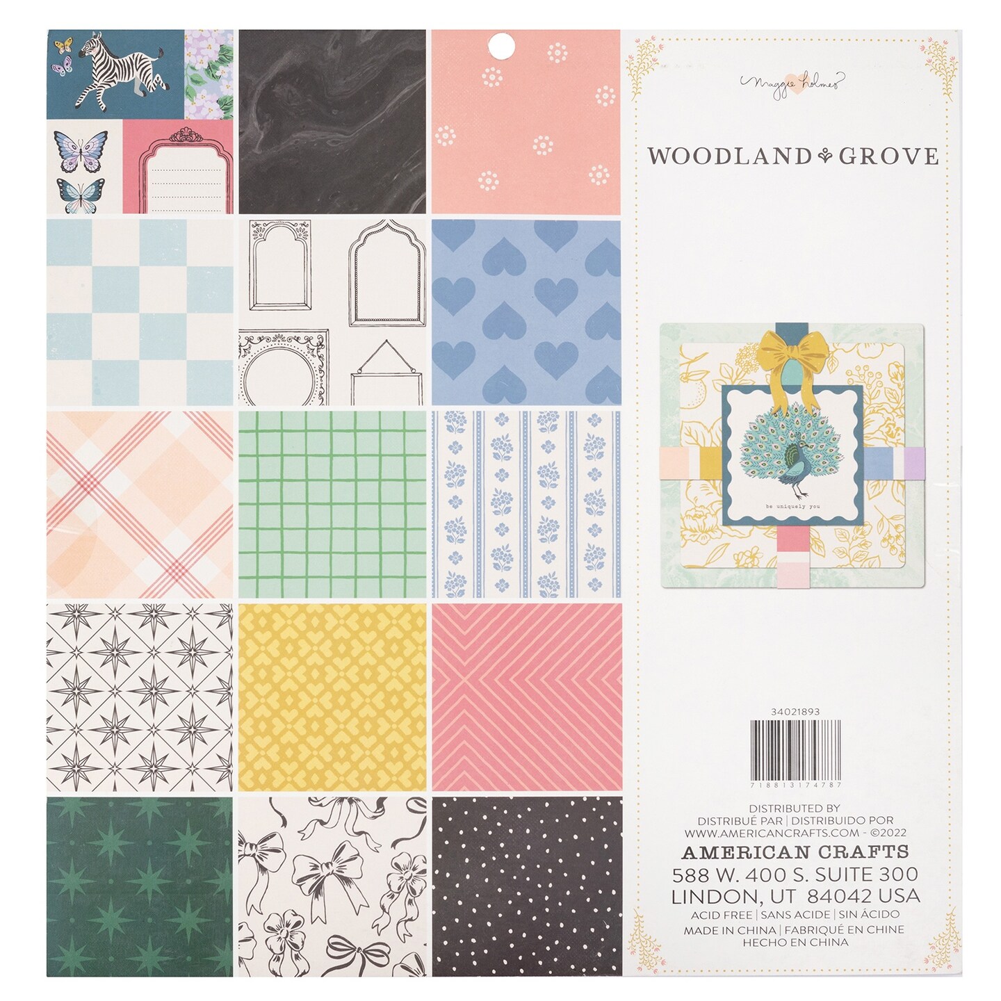 American Crafts Single-Sided Paper Pad 12"X12" 48/Pkg-Maggie Holmes Woodland Grove