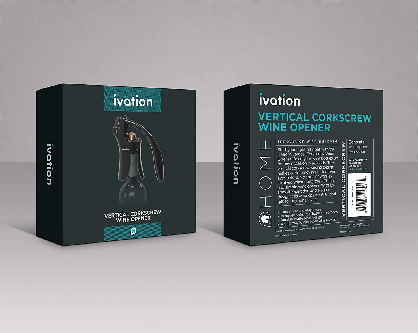 Ivation Wine Bottle Opener, Manual Handheld Corkscrews for Wine Bottles