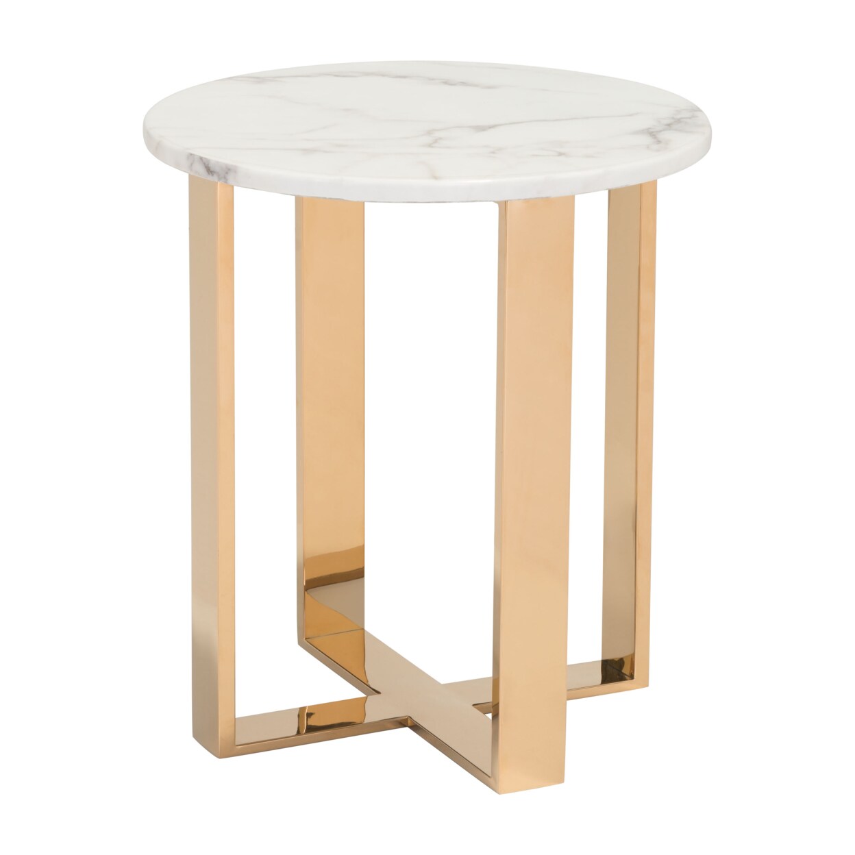 Zuo Modern Contemporary Inc. Atlas End Table White and Gold