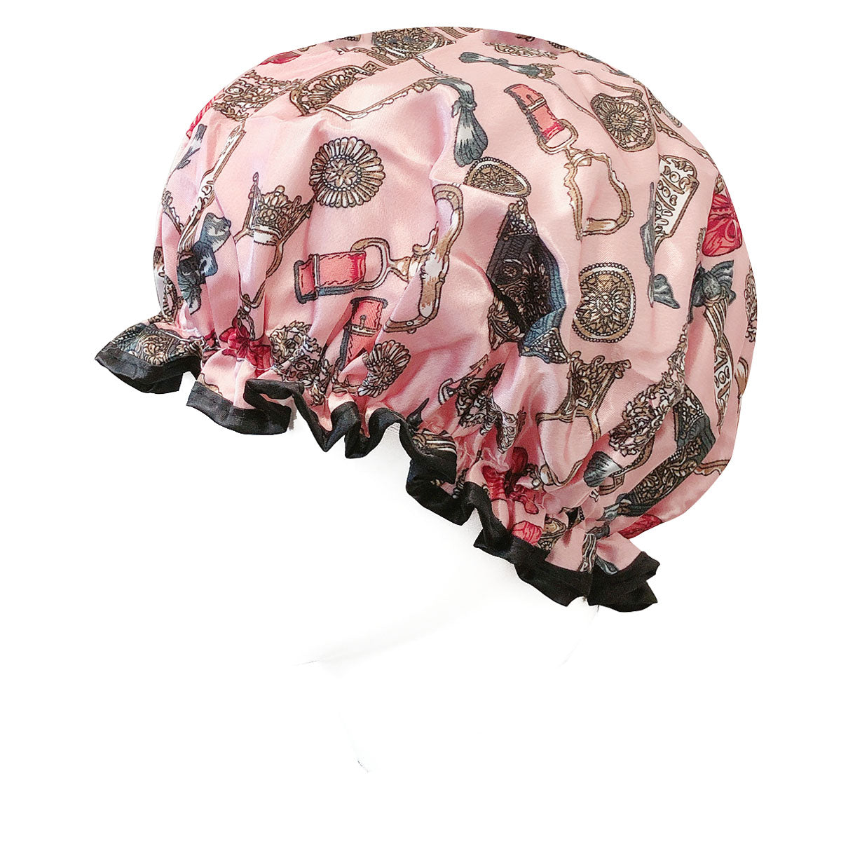 Wrapables Reusable Women&#x27;s Waterproof Shower Caps for Long Hair