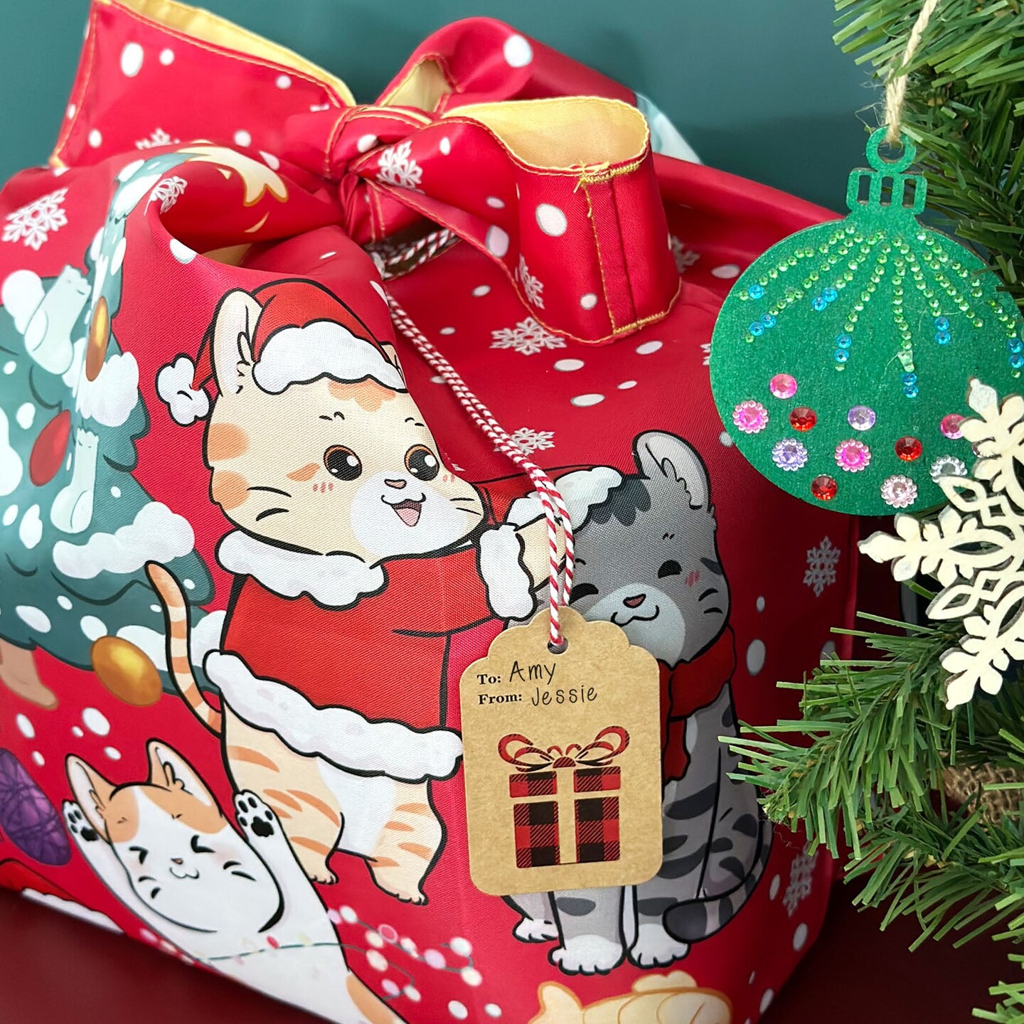 Wrapables Christmas Holiday AllyBag Collection Reusable Shopping