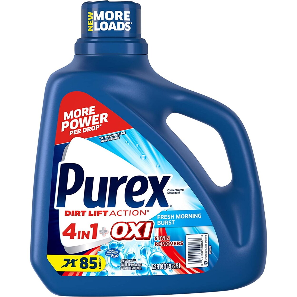 Purex   Liquid Laundry Detergent Plus Oxi, Fresh Morning Burst, 128 Fluid Ounces, 85 Loads