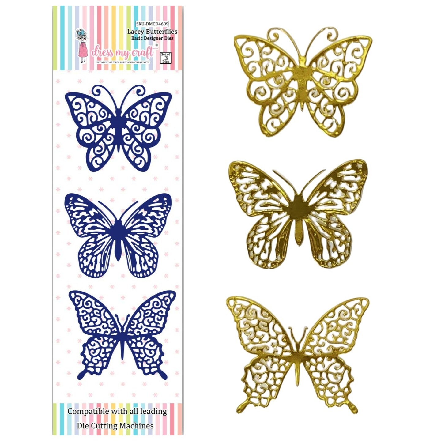 Dress My Craft Basic Designer Die-Lacey Butterflies