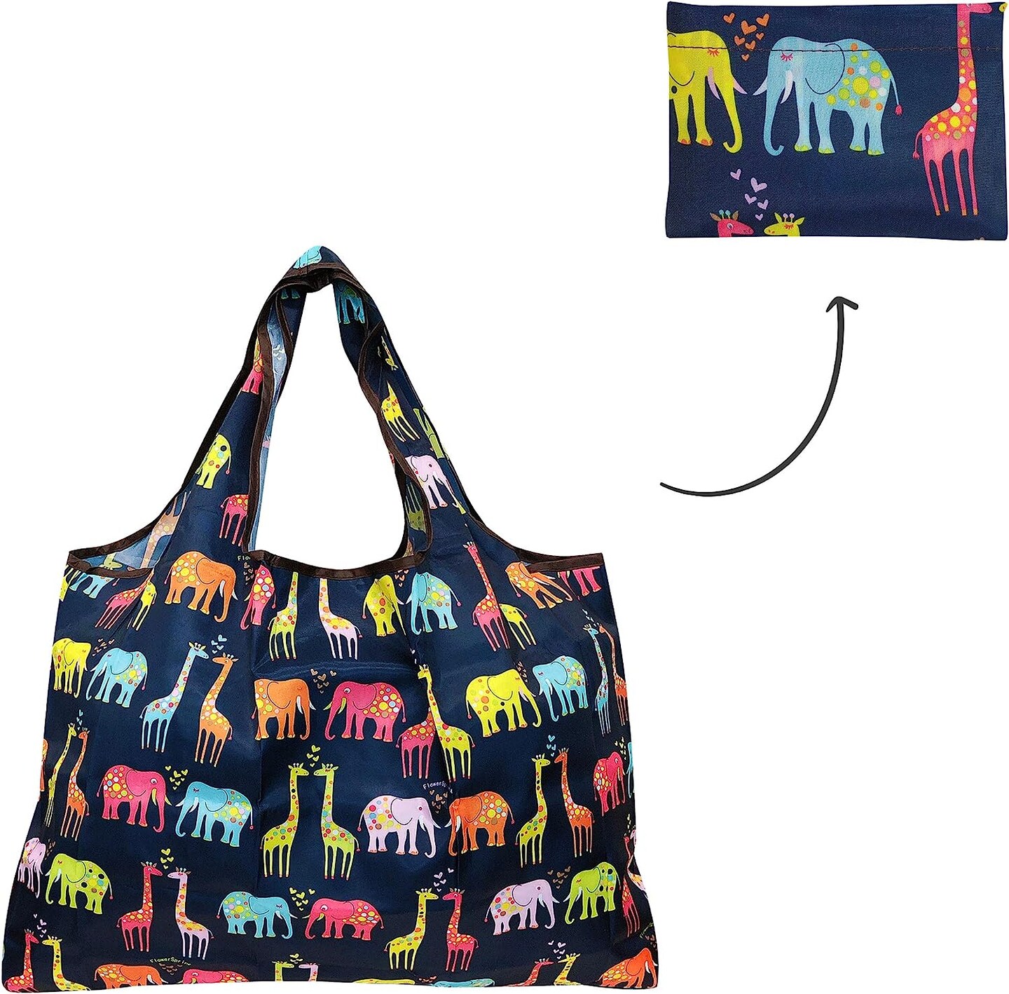 Wrapables Eco-Friendly Large Nylon Reusable Shopping Bags (Set of 2)