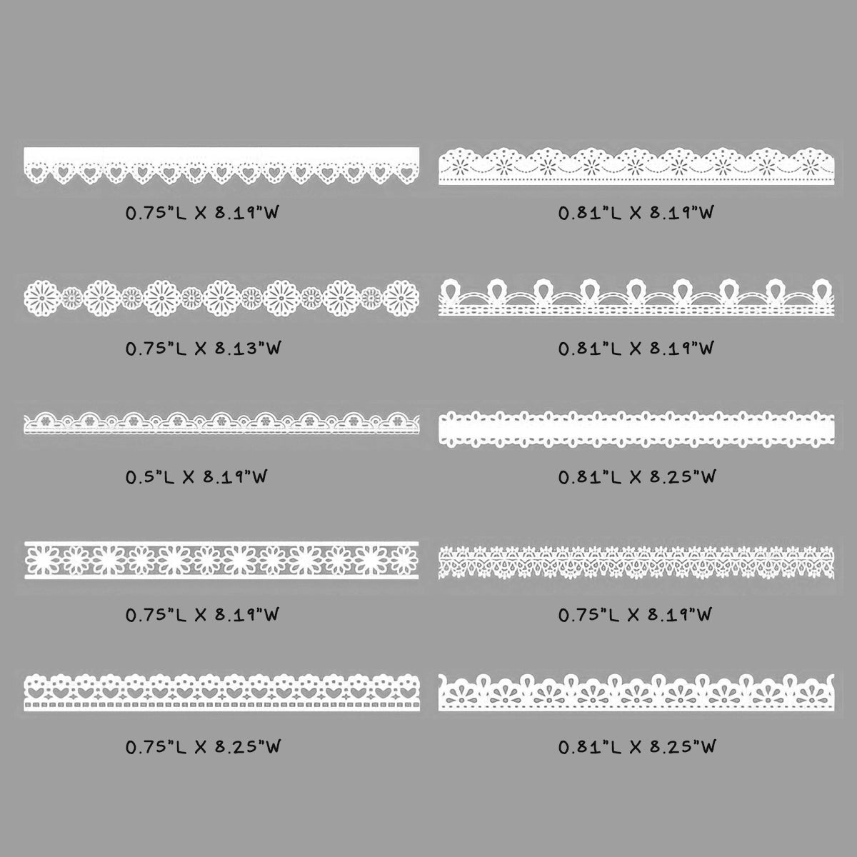 Wrapables Hollow Lace Paper for Arts &#x26; Crafts, Scrapbooking, Stationery, Photo Albums (Set of 2)