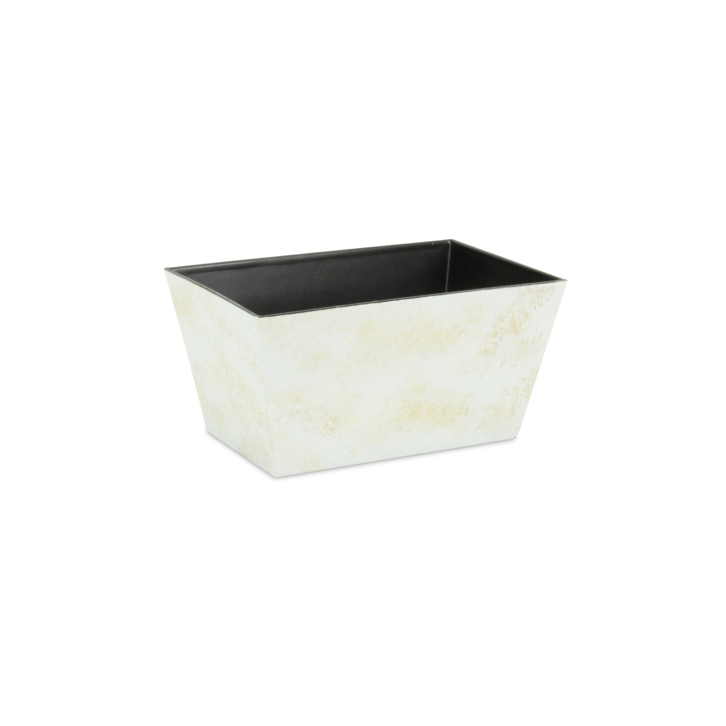 Contemporary Home Living 8.25&#x22; Beige and Black Tapered Rectangular Planter