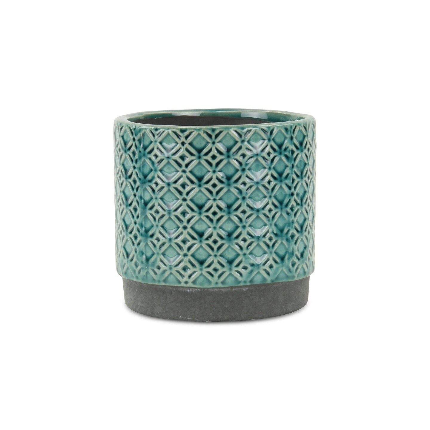Contemporary Home Living 5.75" Small Blue Lattice Outdoor Planter Pot