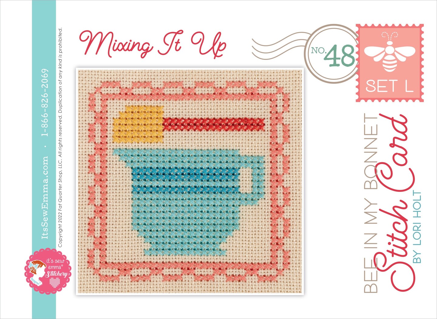 It's Sew Emma Stitch Cards 4/Pkg-Bee In My Bonnet Set L By Lori Holt