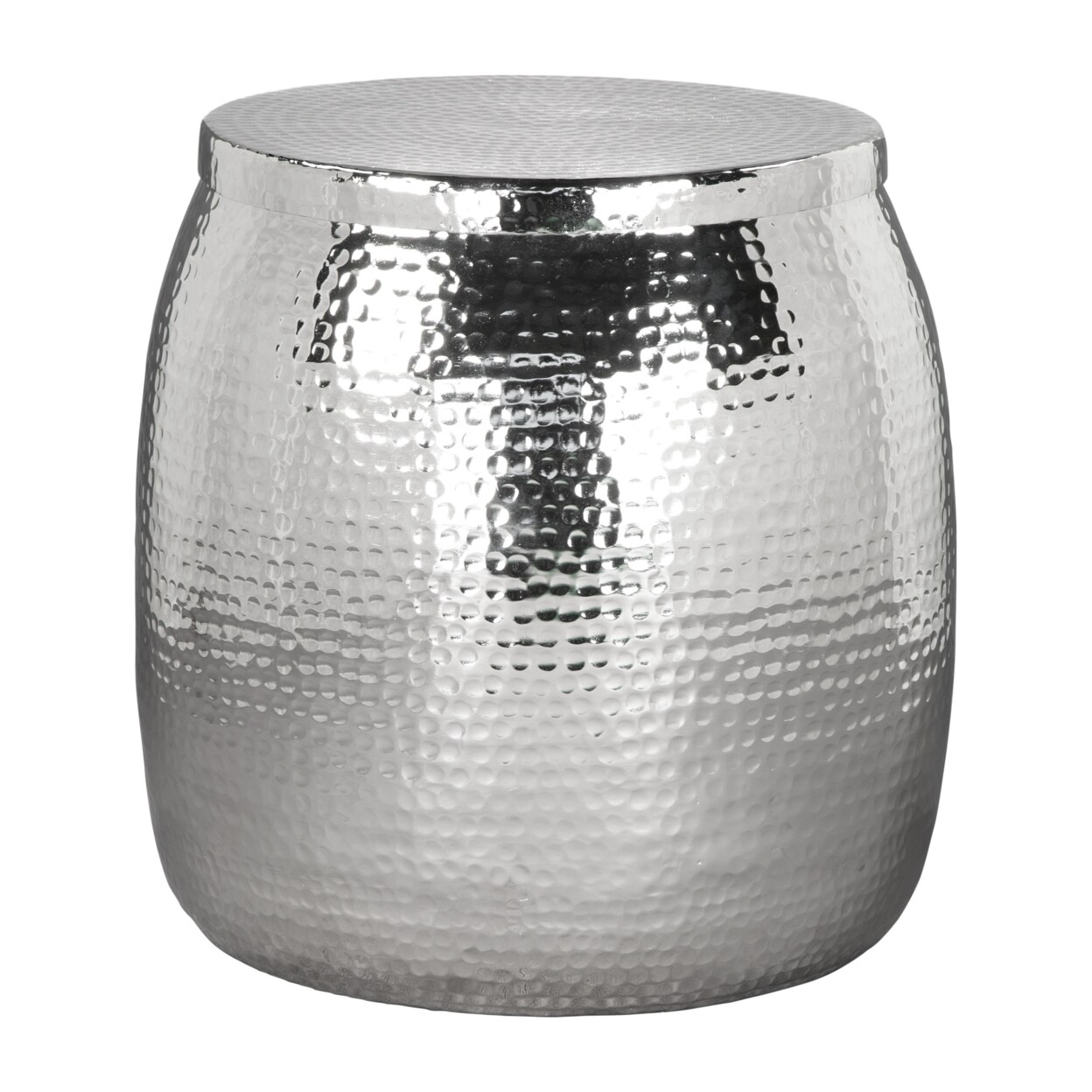 Solo Silver Aluminum Side Table Modern Glam For Home Or Hospitality Space