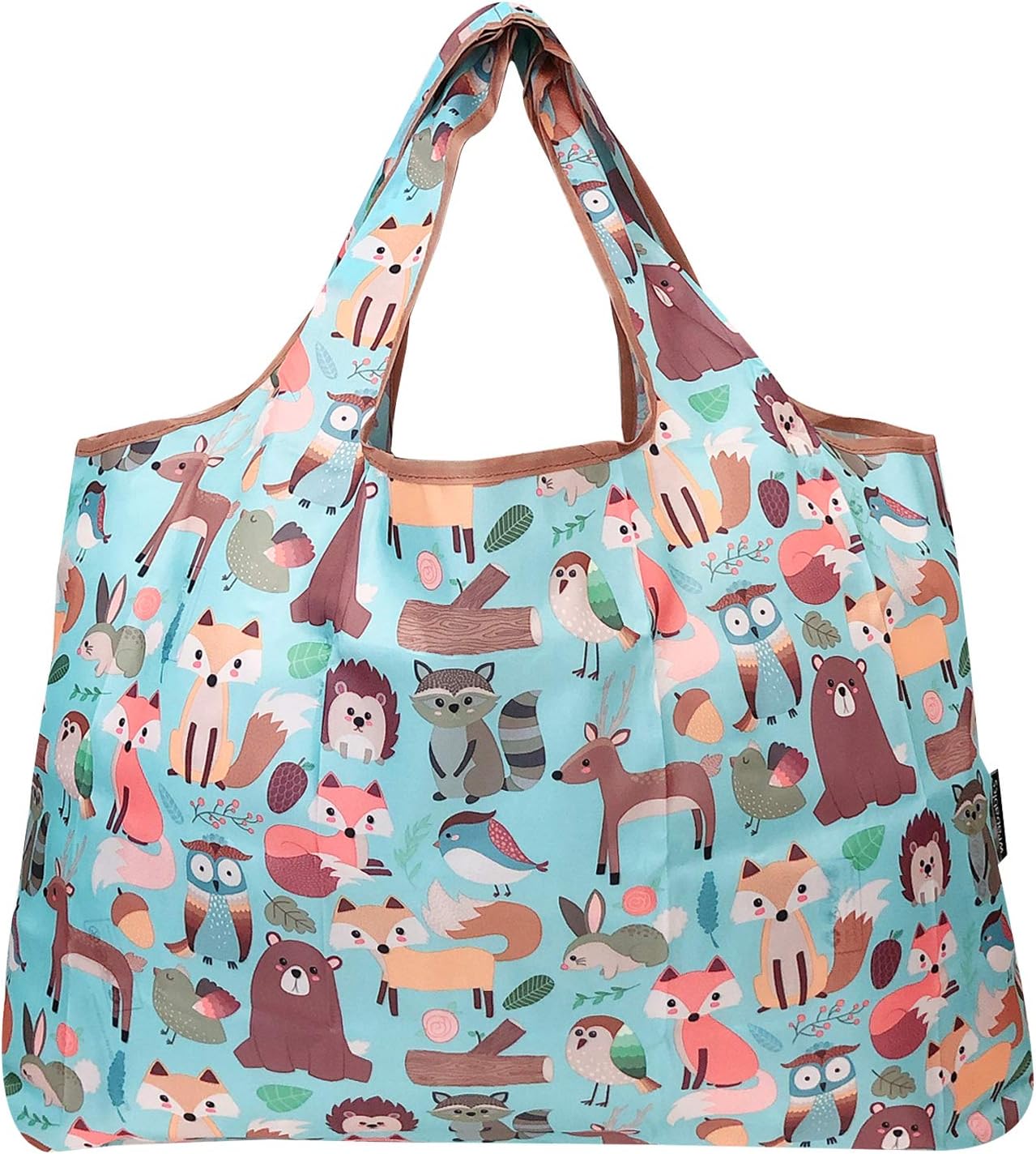 Wrapables Large Foldable Tote Nylon Reusable Grocery Bag, 3 Pack