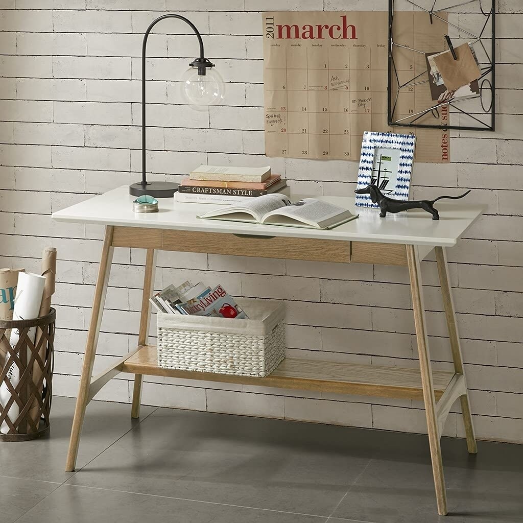 Madison Park   Parker Desk with White and Natural Finish MP122-1062