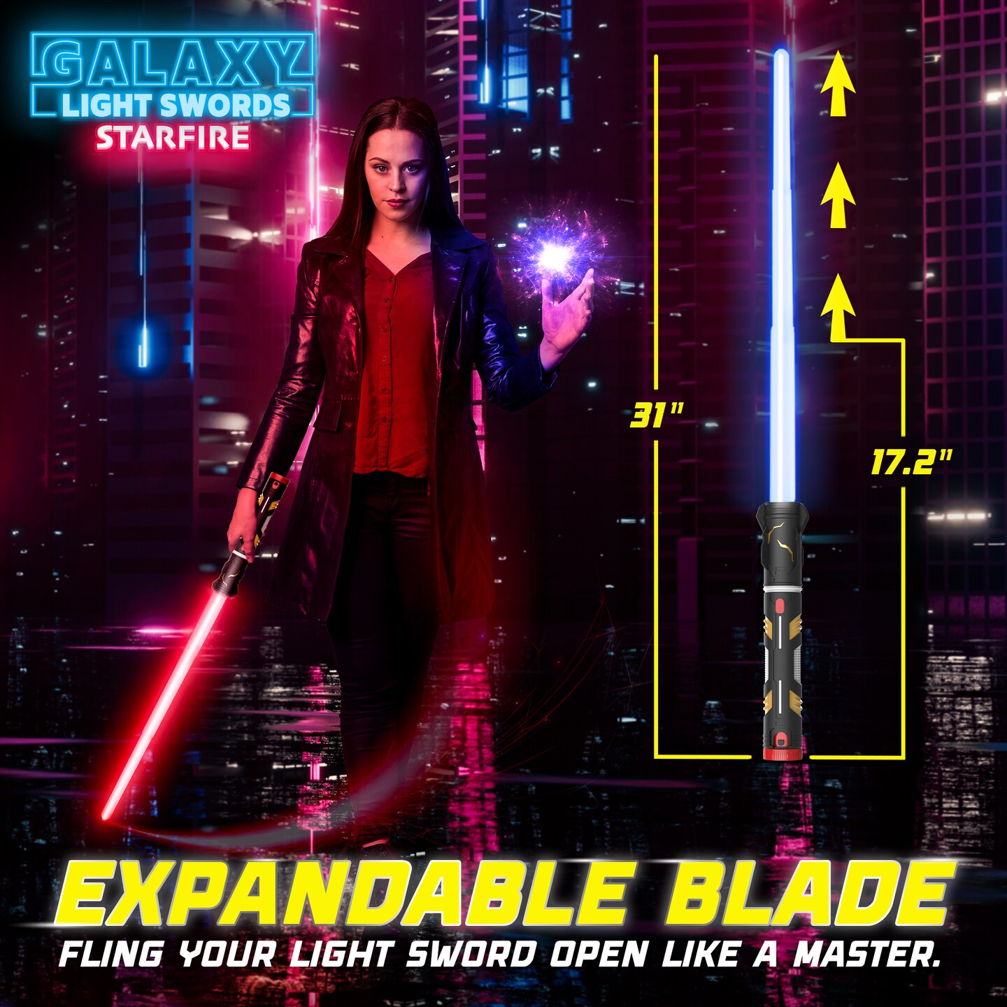 USA Toyz Starfire Galaxy Light Up Saber for Kids or Adults