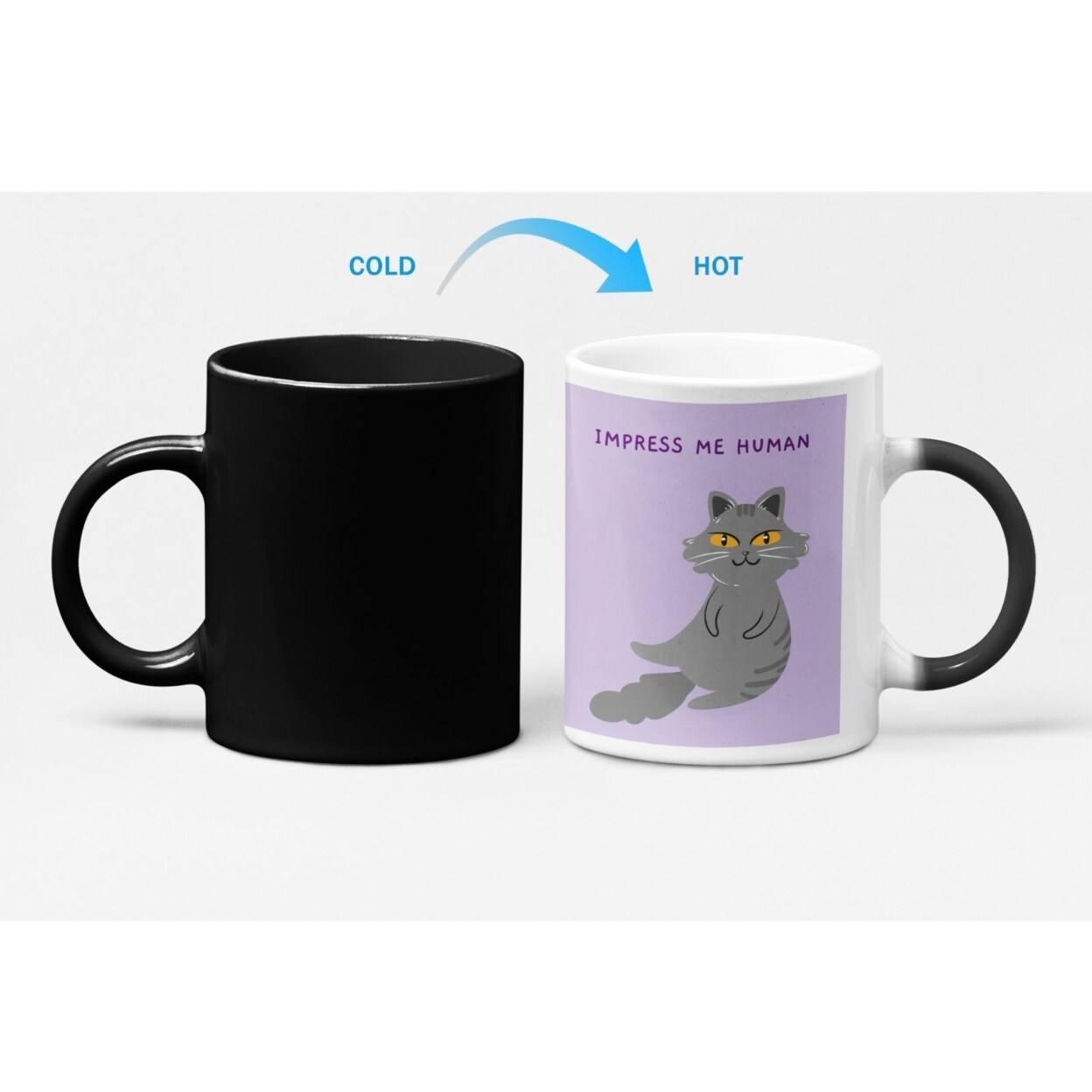 ONETIFY Bossy Cat Theme Heat Sensitive Color Changing Mug