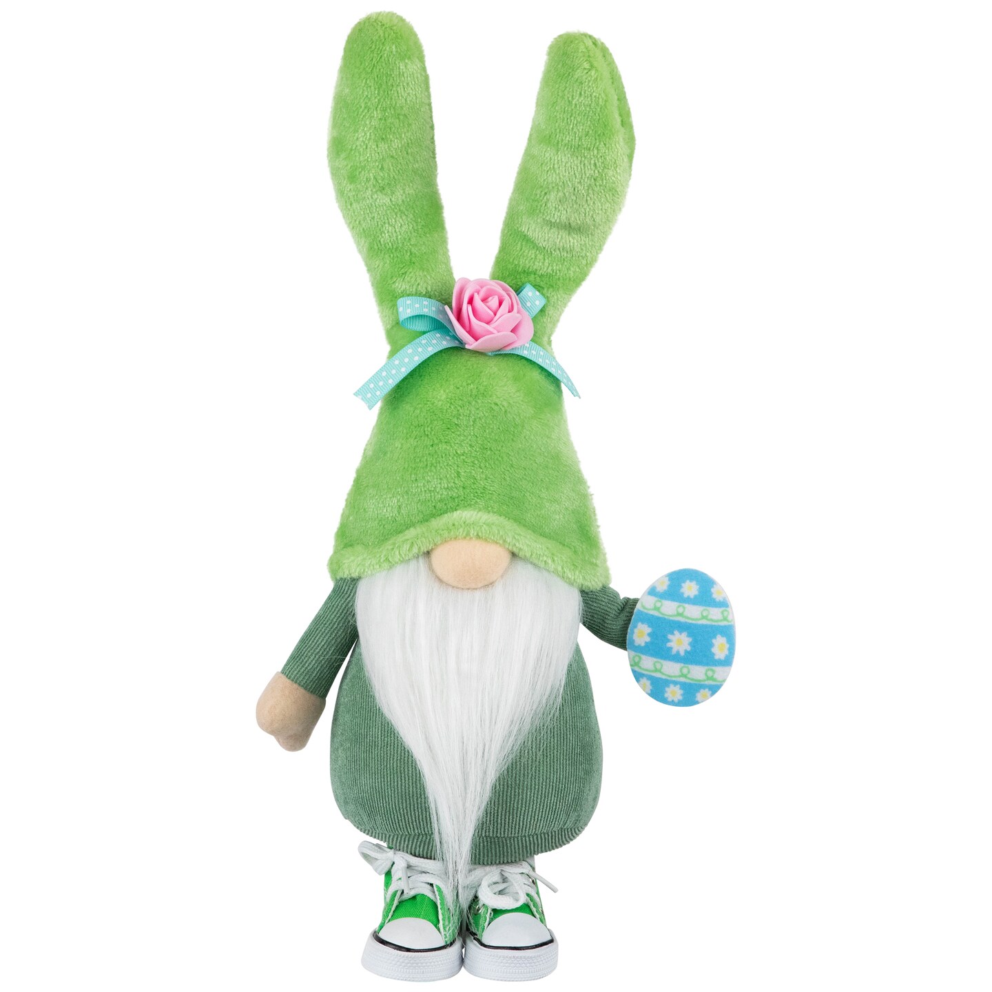 Northlight Gnome with Bunny Ears Easter Figure - 15&#x22; - Green and White