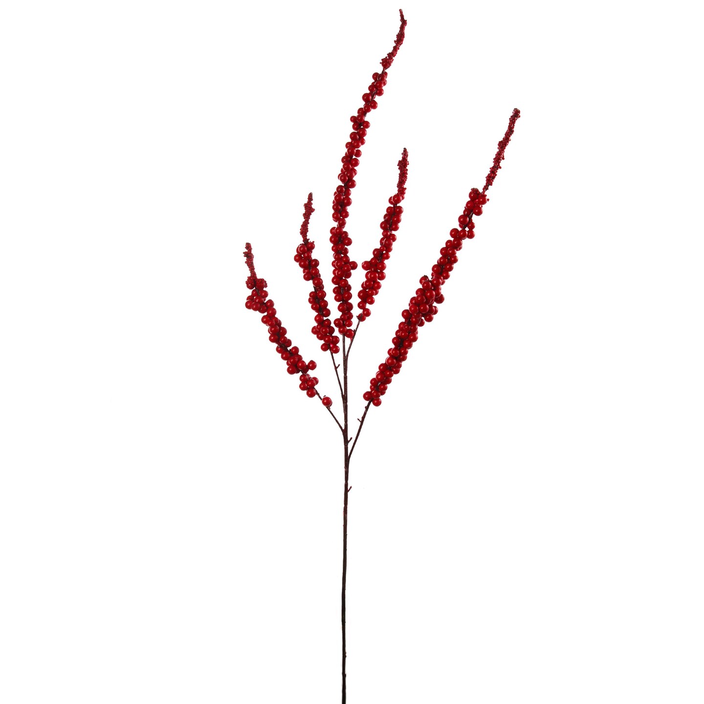 Lifelike 42-Inch Red Berry Spray - 5 Branch Faux Floral Accent, Ideal for Holiday Arrangements, Wreaths, and Christmas Home Decor - 2024 Christmas Collection, Floral Home by Artificial Flowers