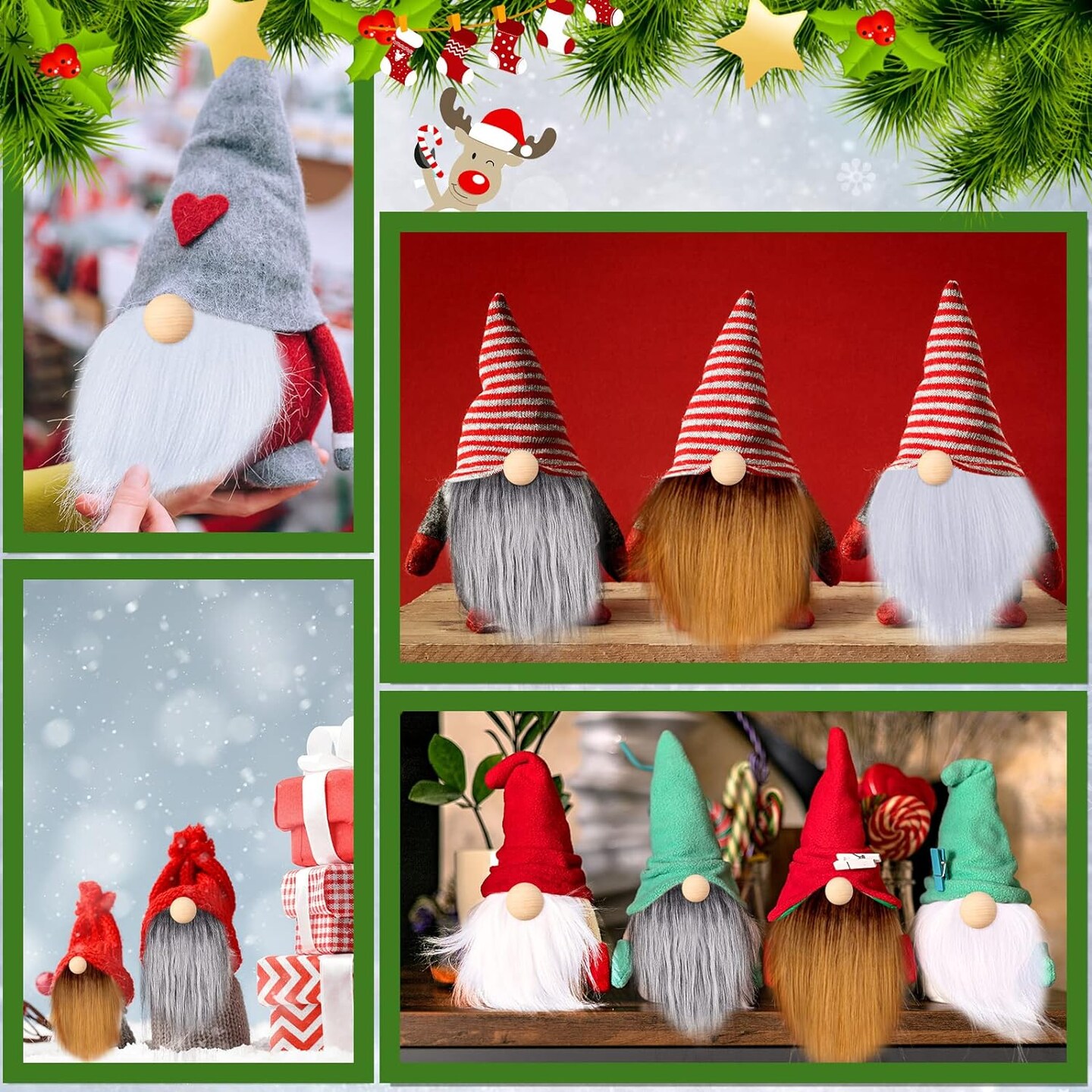 15 Pcs Gnome Beards For Crafting Easter Day Faux Fur Fabric Precut Gnomes Beards Handmade 30 Pieces Wood Balls For Halloween Christmas Valentine'S Day Independence Day (Gray, Camel, White)