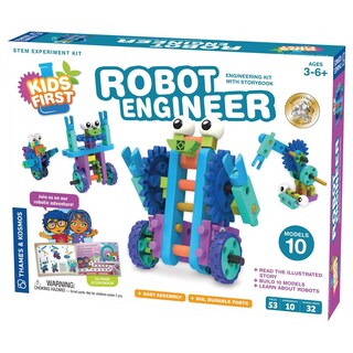 Thames & Kosmos Robot Engineer - Kit Ingegneristico Per Bambini 3+ Con Libro Di Storie E 53 Pezzi Per Costruire 10 Modelli Di Robot, Giocattolo STEM