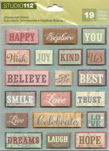 K &#x26; Company Studio 112 Words Dimensional Stickers