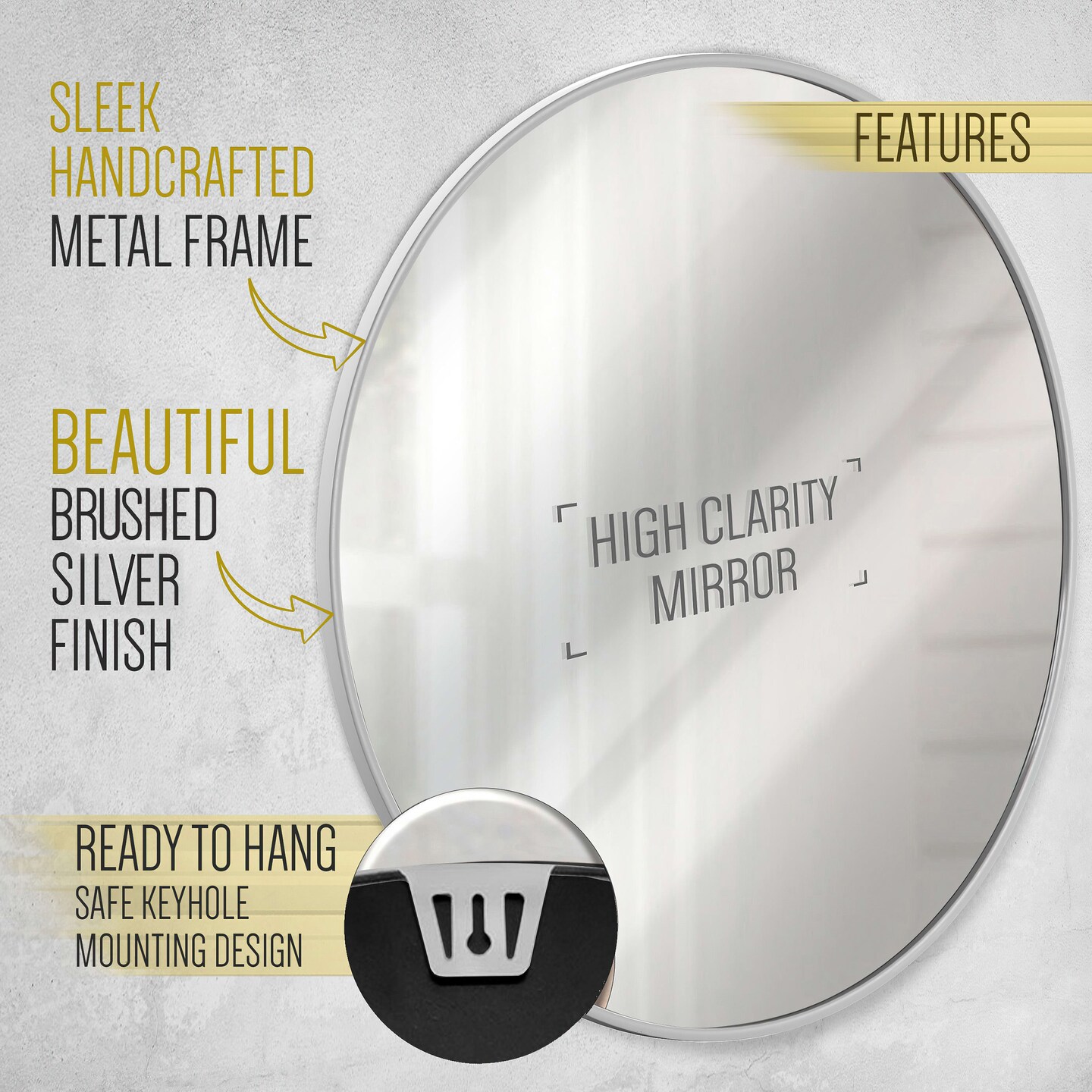 HBCY Creations Wall Mirror for Entryways, Washrooms, Living Rooms and More