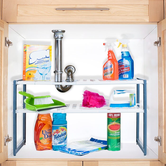 Adjustable under sink shelf discount