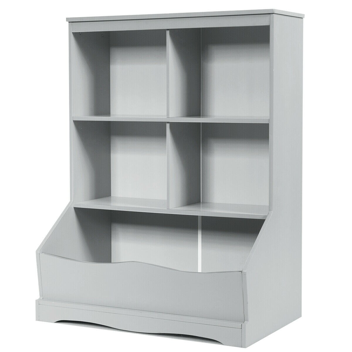 3-Tier Children&#x27;s Multi-Functional Bookcase Toy Storage Bin Floor Cabinet