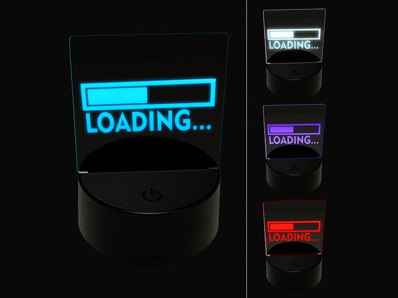 Loading Funny Slow Lazy 3D Illusion LED Night Light Sign Nightstand Desk Lamp