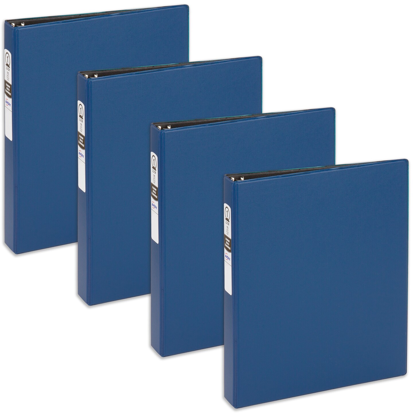 Avery Economy 3 Ring Binder, 1 Inch Round Rings, 4 Blue Binders (03300)