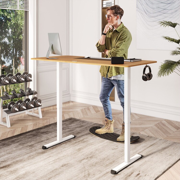 55 Inch Electric Height Adjustable Office Desk with Hook