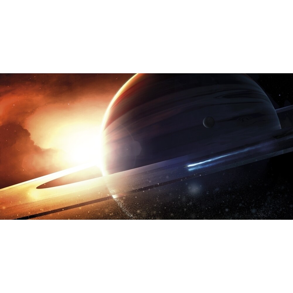 Expedition To A Saturn-Like Planet Poster Print