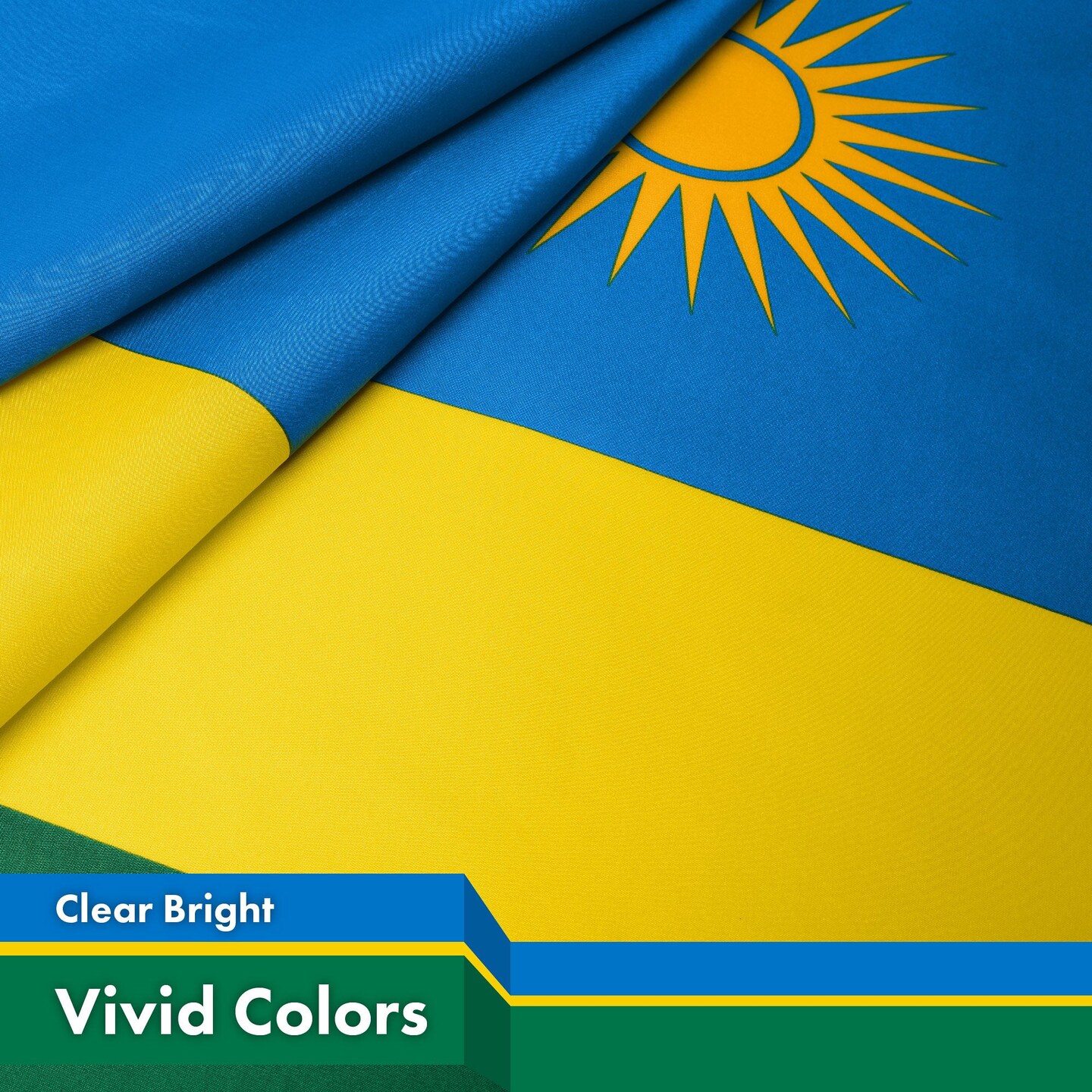 G128 3 Pack: Rwanda Rwandan Flag | 3x5 Ft | LiteWeave Pro Series Printed 150D Polyester | Country Flag, Indoor/Outdoor, Vibrant Colors, Brass Grommets, Thicker and More Durable Than 100D 75D Polyester