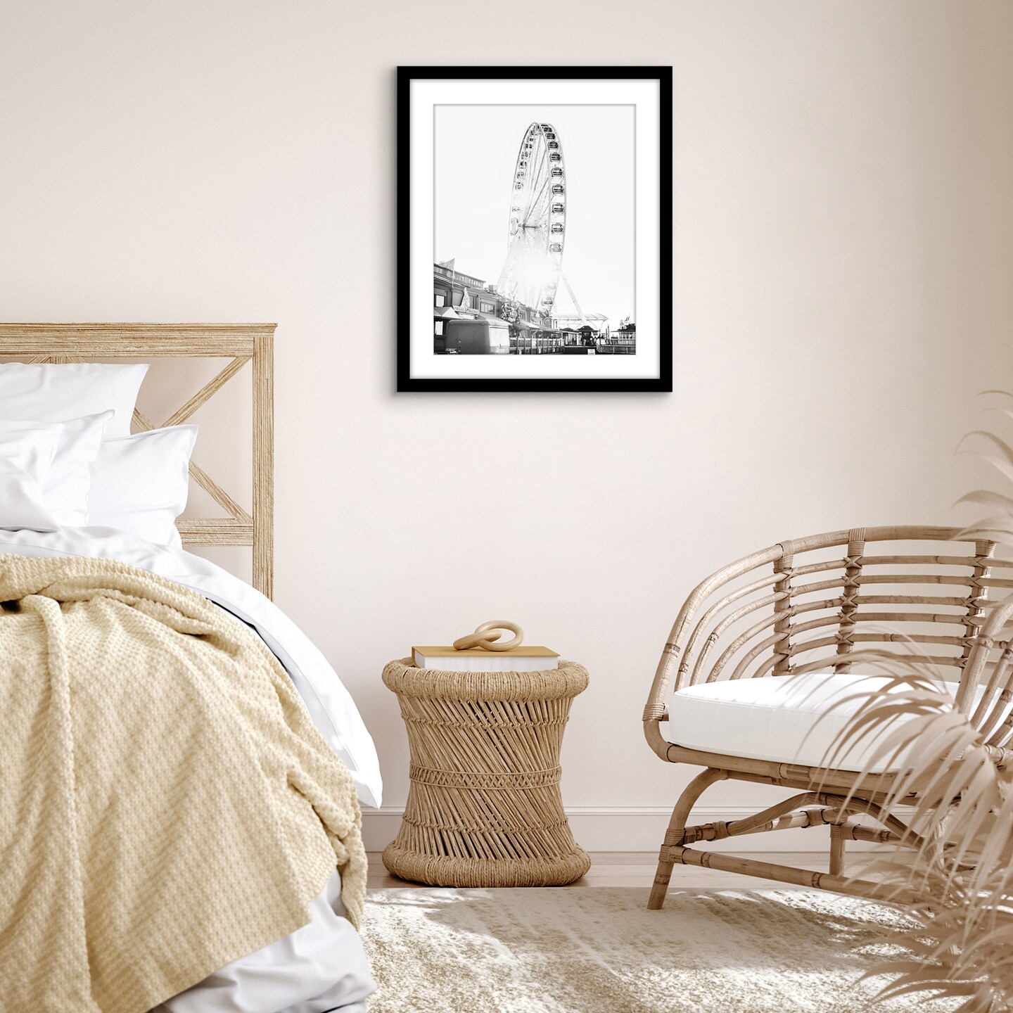 Americanflat Poster Frame with Mat - Large Picture Frame - Polished Plexiglass Cover - Hanging Hardware for Horizontal and Vertical Display - Black