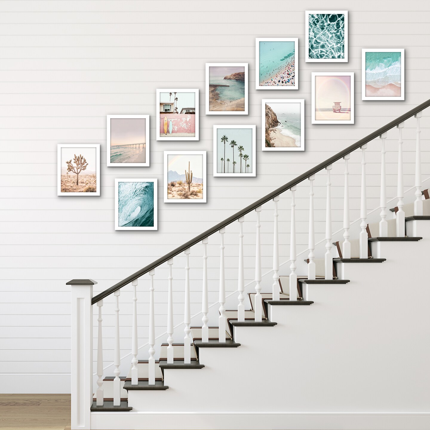 Americanflat Gallery Wall Picture Frames - Set of 12 - Picture Frame Set for Wall Collage - Plexiglass Cover - Hanging Hardware - Includes Easel