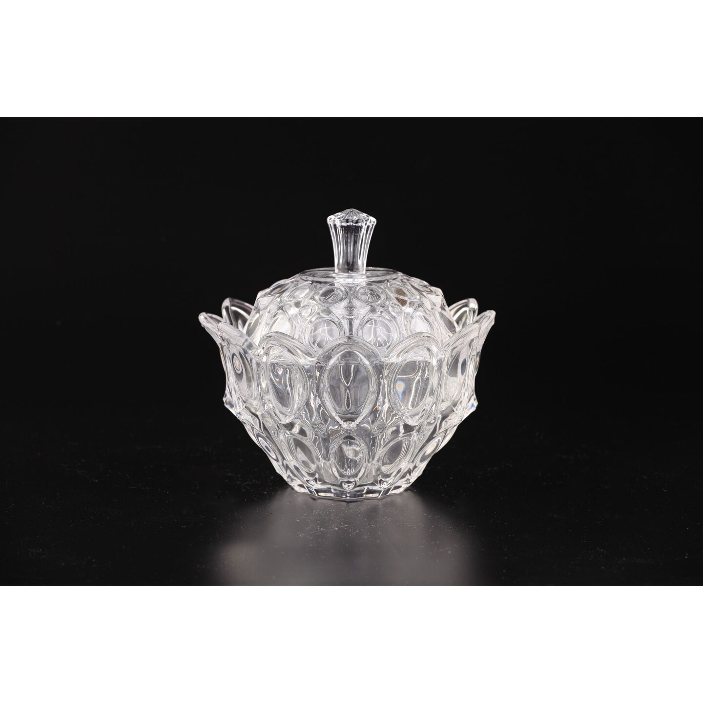 CC Home Furnishings 7” Crystal Clear Hand Blown Glass Jar with Finial Lid