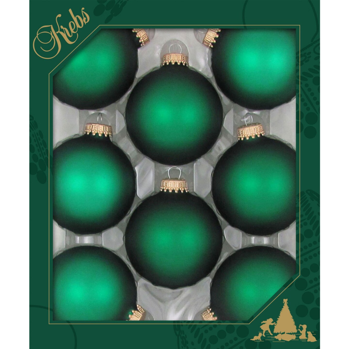 Christmas by Krebs 8ct Green Matte Glass Christmas Ball Ornaments 2.5